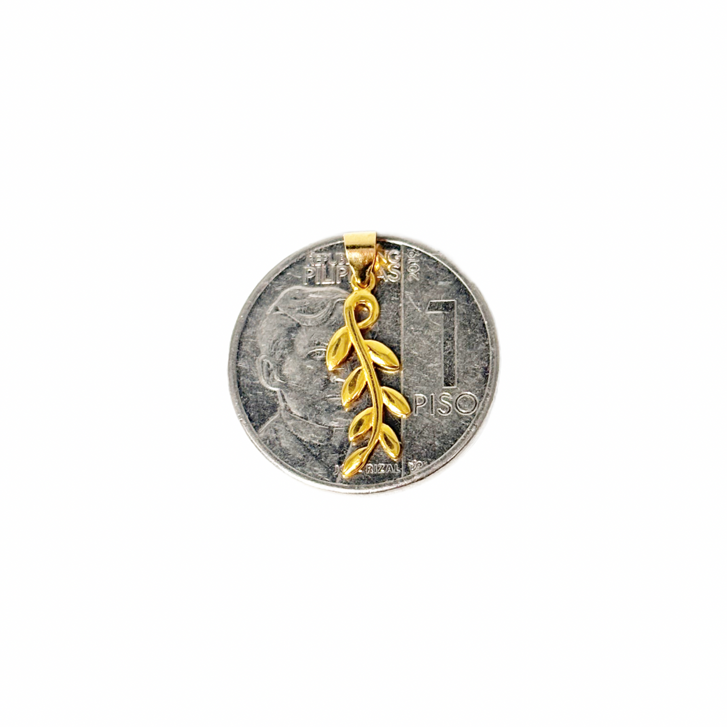 18k Saudi Gold Leaf Vine Pendant