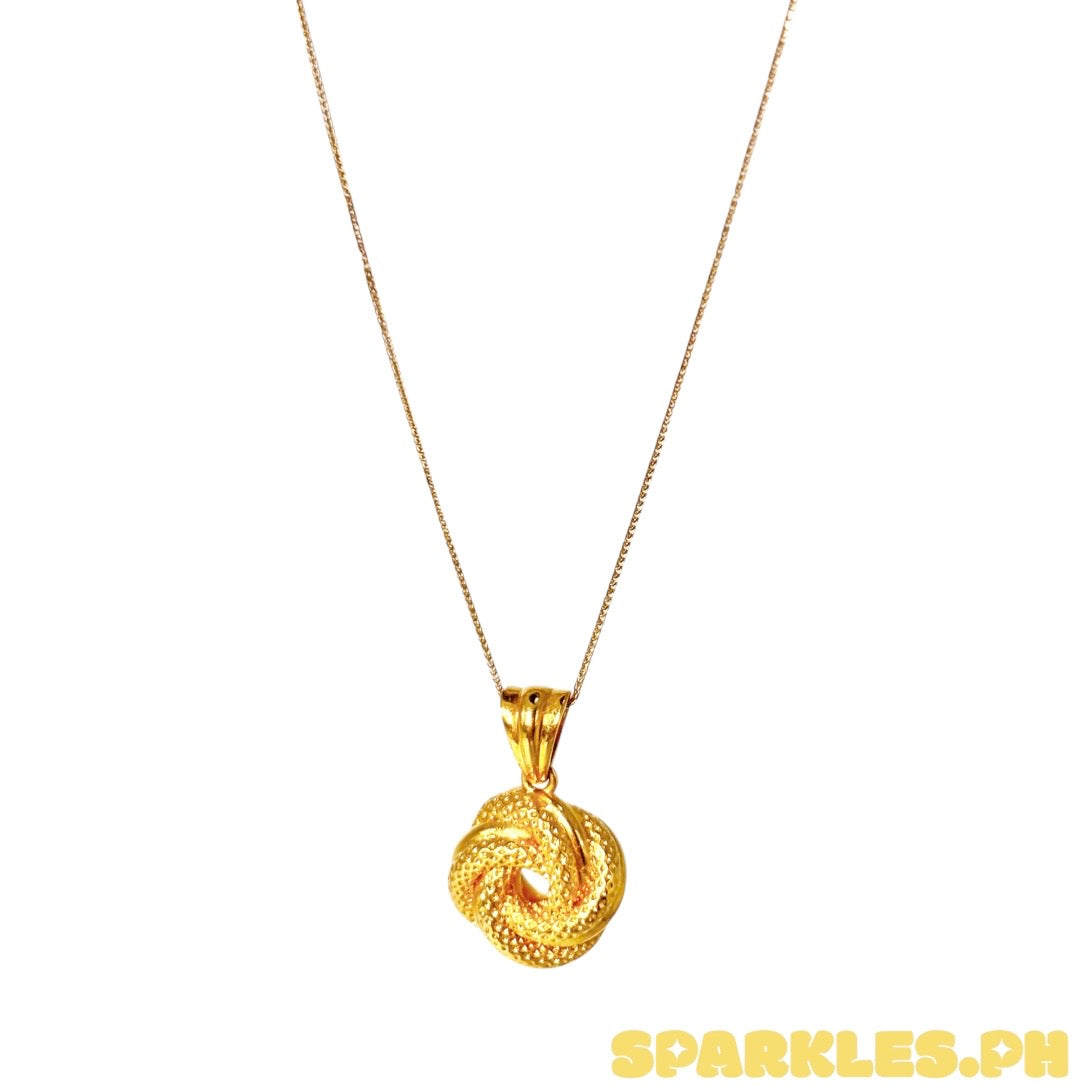 18k Saudi Gold Foxtail Chain 18" + 18k Saudi Gold EF Ensaimada Pendant