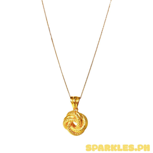18k Saudi Gold Foxtail Chain 18" + 18k Saudi Gold EF Ensaimada Pendant