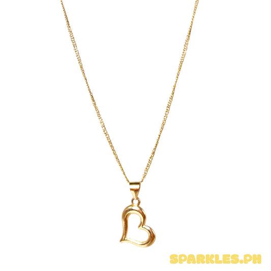 18k Saudi Gold Figaru Chain Makapal 18" + 18k Saudi Gold Mini Love PENDANT