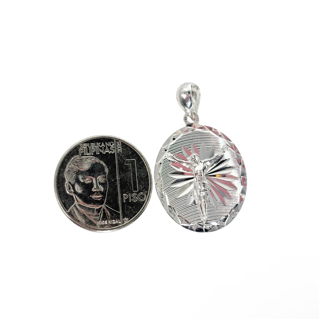 MT - 92.5 Sterling Silver - Round Christ Pendant