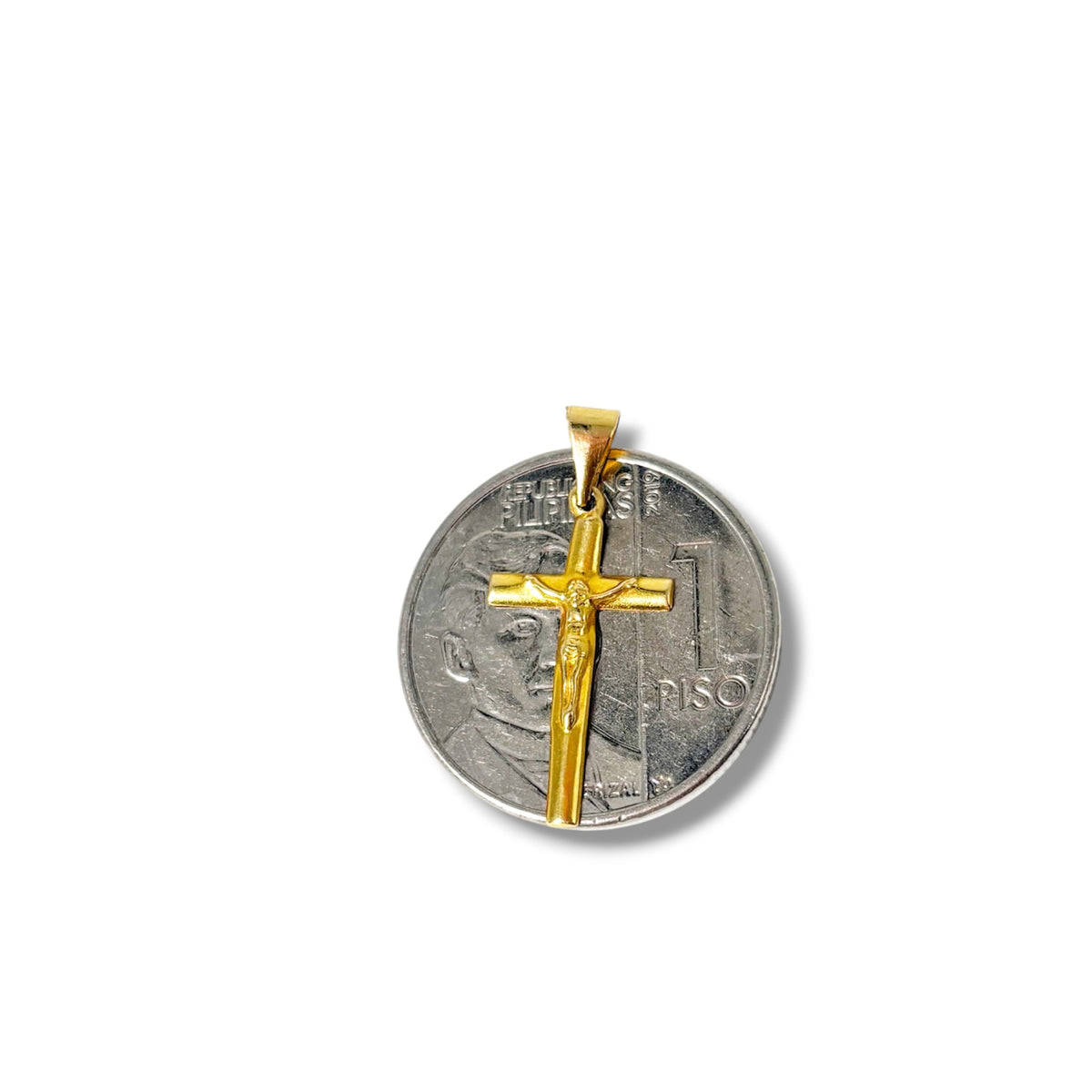18k Saudi Gold Tauco Chain Level 1 + 18k Saudi Gold Big Square Cross Pendant