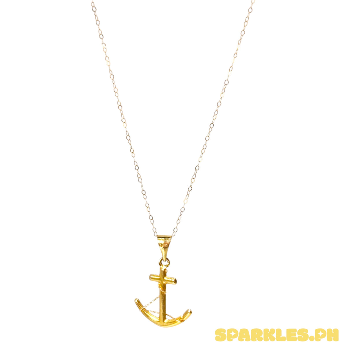 18k Saudi Gold Tauco Chain Level 1 + 18k Saudi Gold Anchor String Pendant