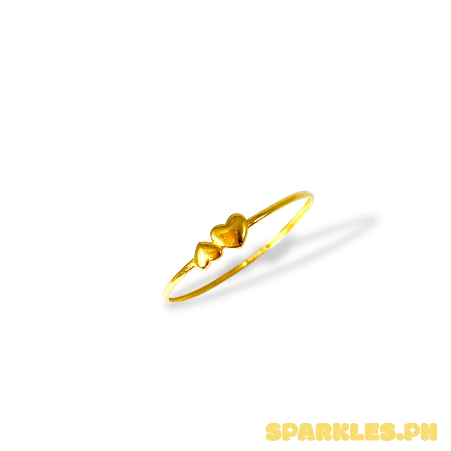 18k Saudi Gold Twin Love Ring Size 8