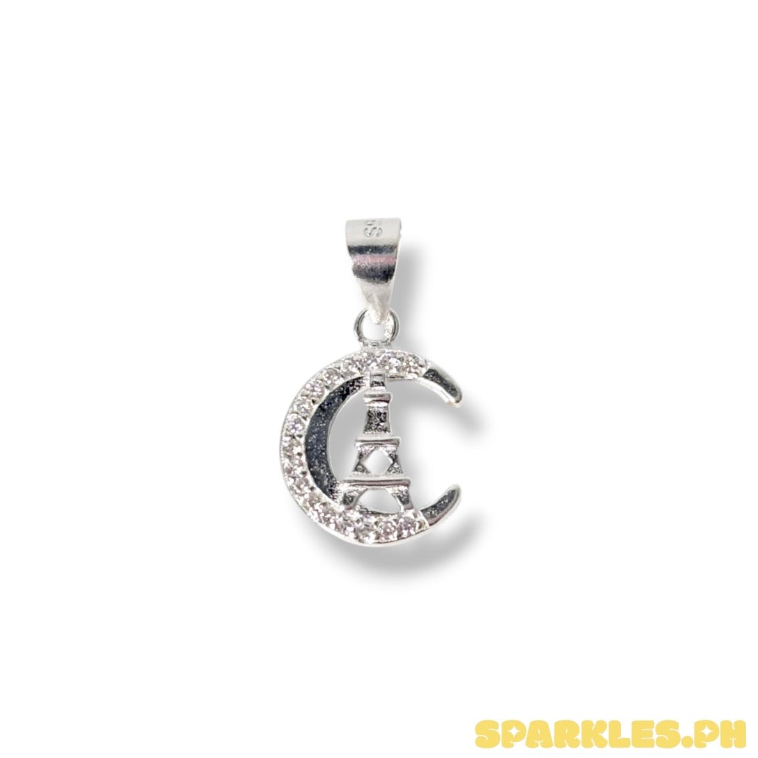 92.5 Sterling Silver - Moon Paris Pendant