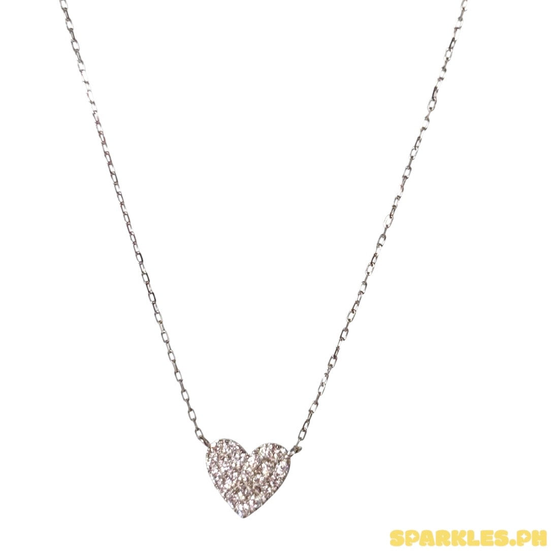 18k Natural Diamond - WG Centered Heart Necklace