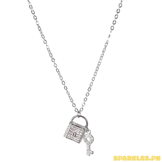 92.5 Sterling Silver - Love Lock Necklace + 92.5 Sterling Silver - Love Lock Charm Bracelet