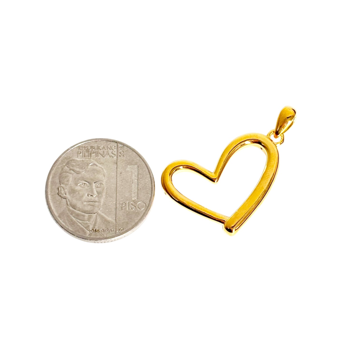 18k Saudi Gold EF Love Line Pendant - SKU-XY14IVV4