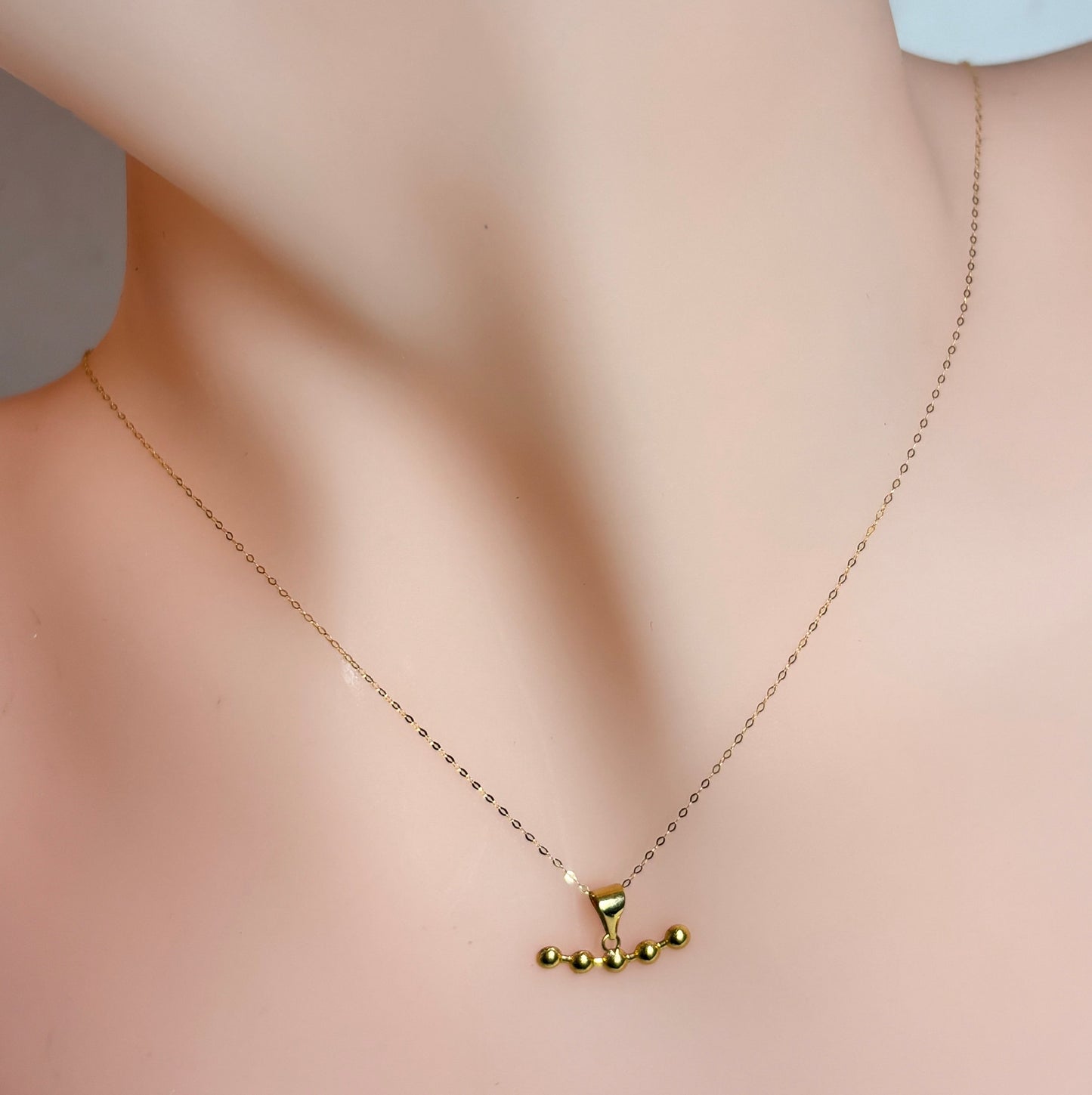 18k Saudi Gold Bubble Smiley Style Pendant .14 grams - SKU-ACBFH21M