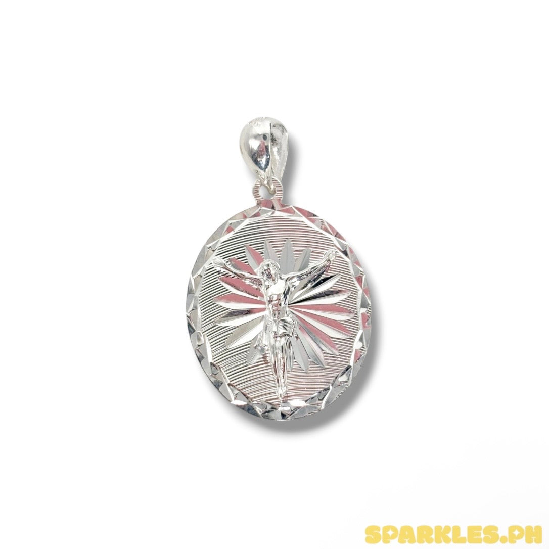 MT - 92.5 Sterling Silver - Round Christ Pendant
