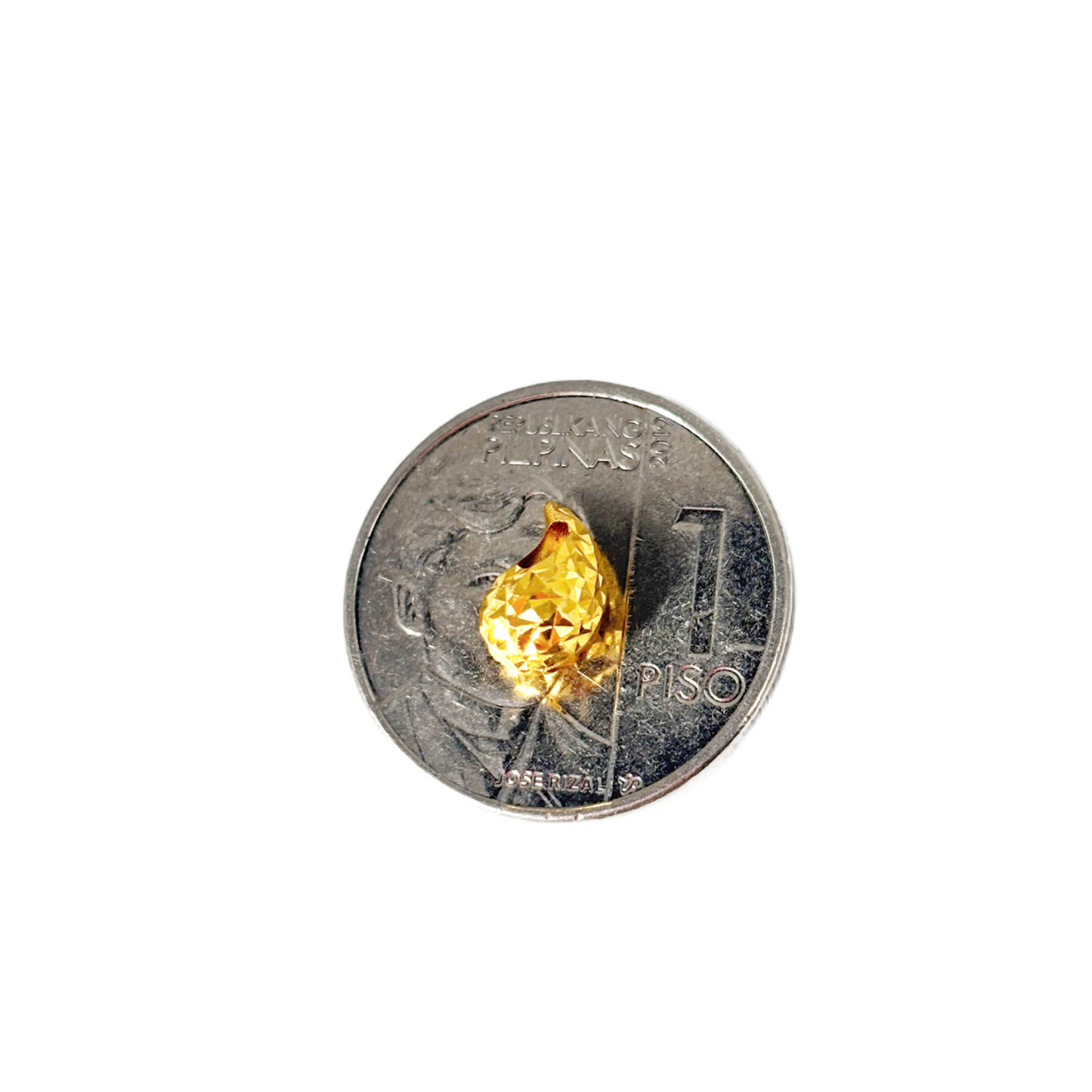 18k Saudi Gold Diacut Chic Teardop Pendant