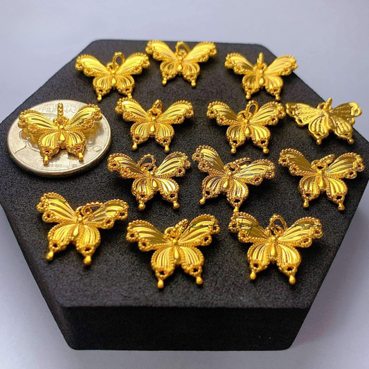 Gold Butterfly Pendant Ampaw 18k Saudi Gold