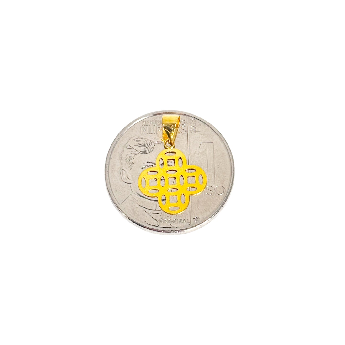 18k Saudi Gold Money Catcher Flower Solid Pendant .23 grams - SKU-WJOFK13R