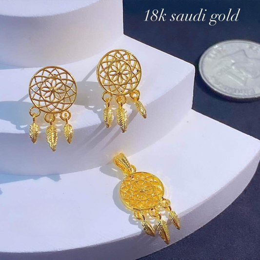 Money Catcher Pendant 18k Saudi Gold