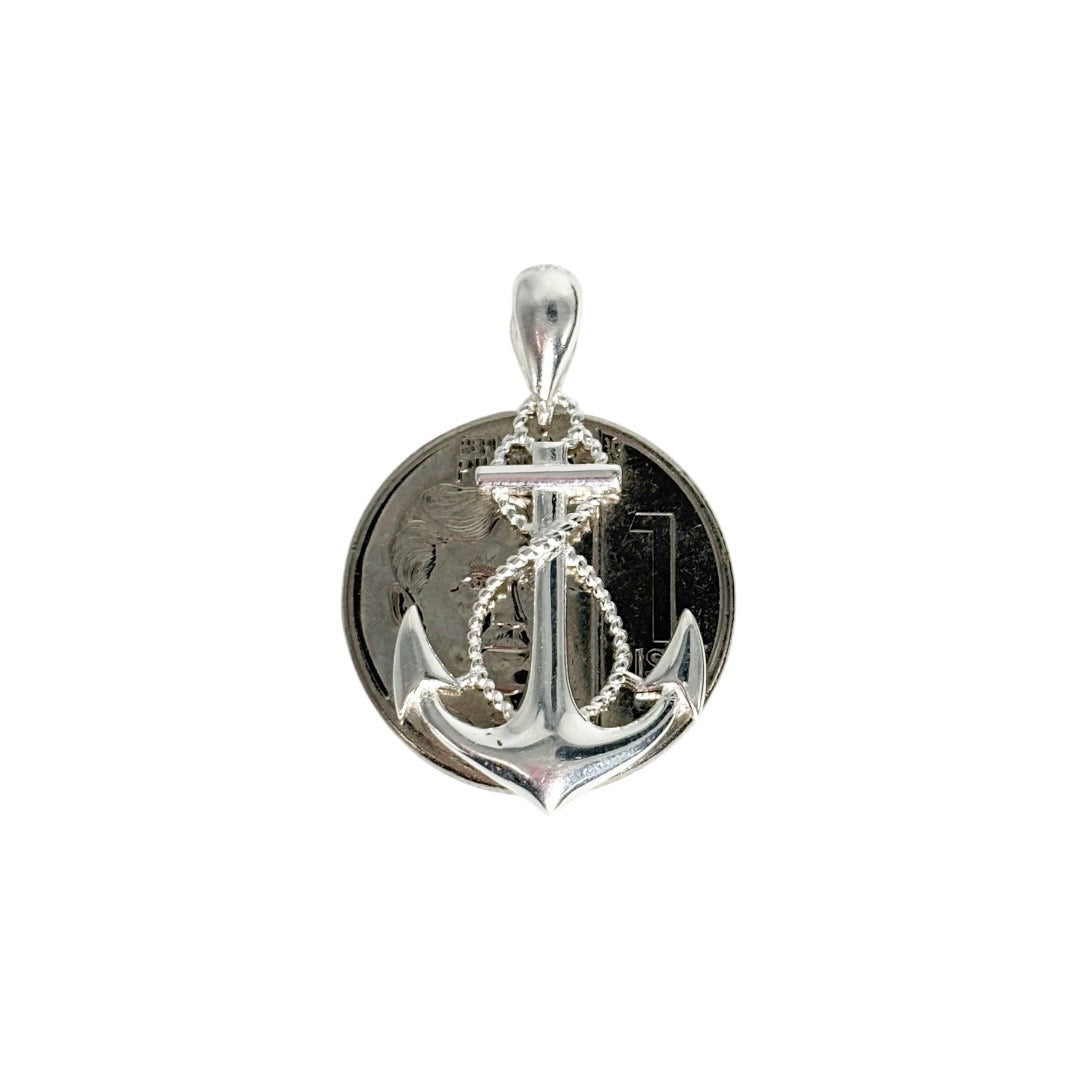 MT - 92.5 Sterling Silver - Rope Anchor Pendant