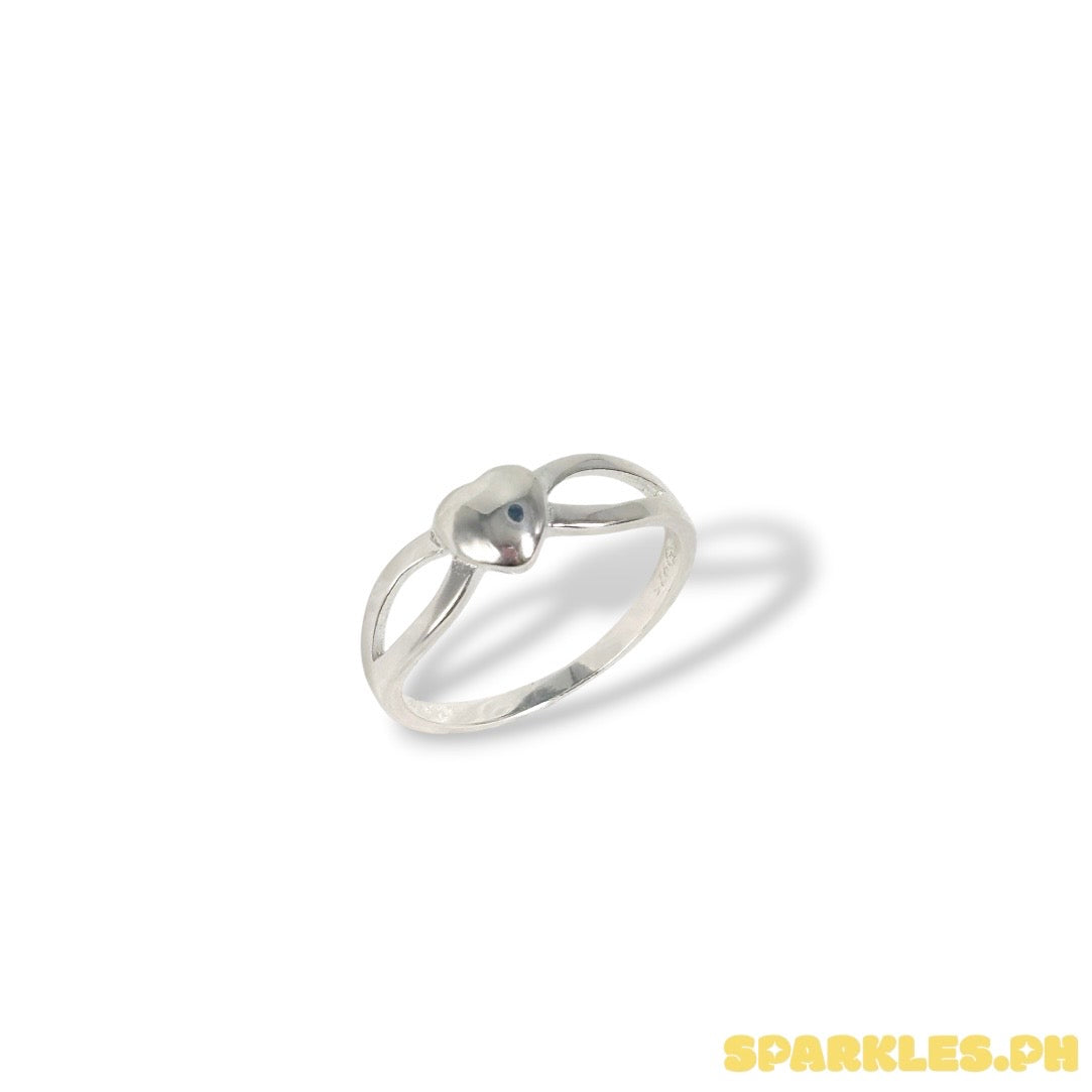 MT - 92.5 Sterling Silver - Heart Infinity Ring Size 6