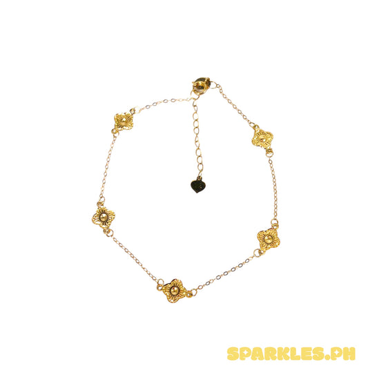 18k Saudi Gold Dazzling Flower BRACELET v2
