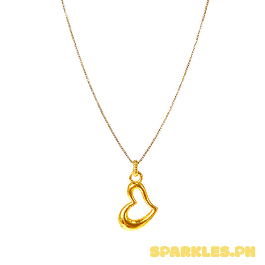 Foxtail Chain 18k Saudi Gold 18" + 18k Saudi Gold Sexy heart Ampaw Pendant