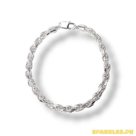 92.5 Sterling Silver - MENS Rope Bracelet V2