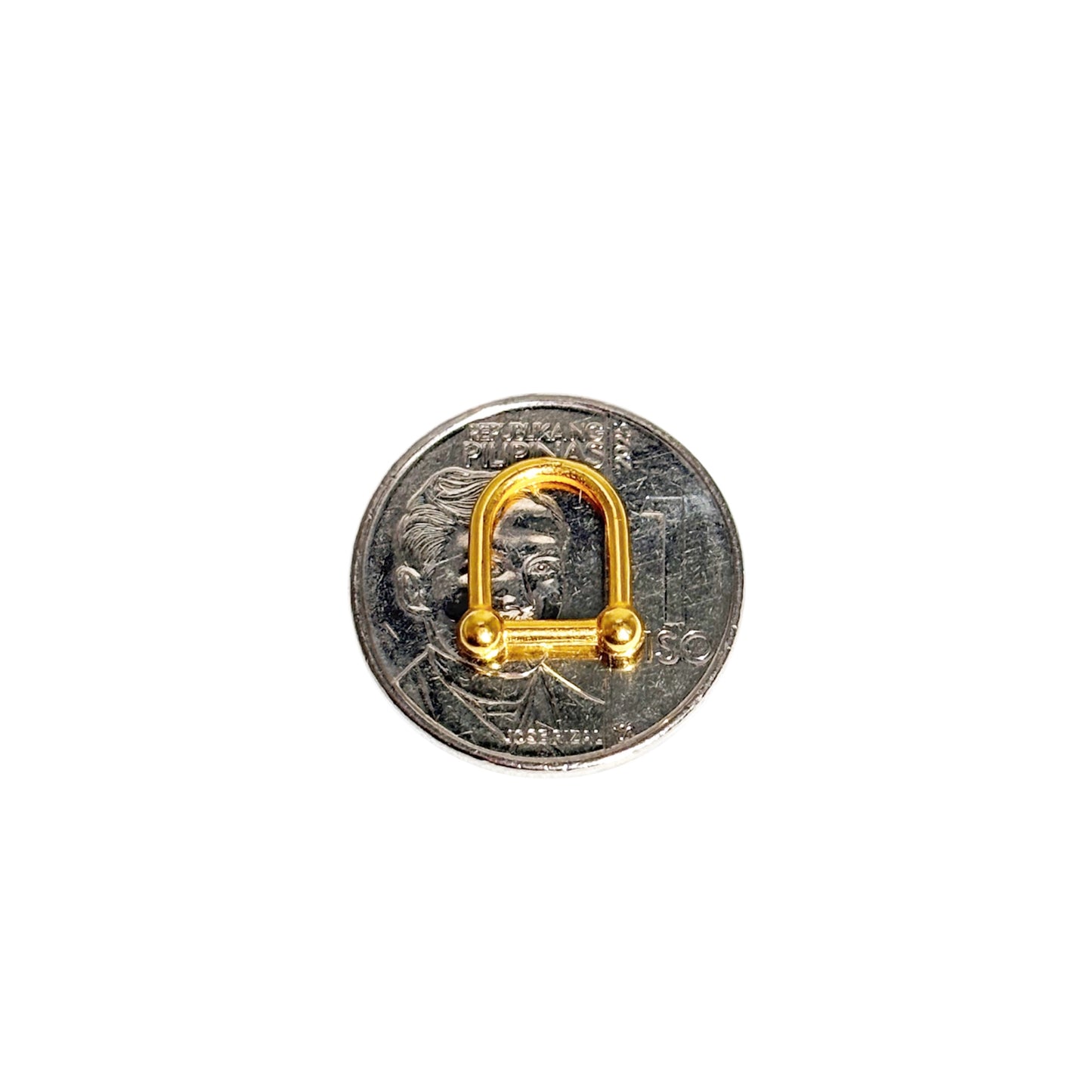 18k Saudi Gold Simple U Bar Pendant - SKU-UOTX8F80