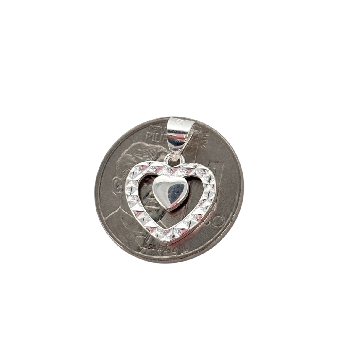 92.5 Sterling Silver - Diacut Heart Pendant