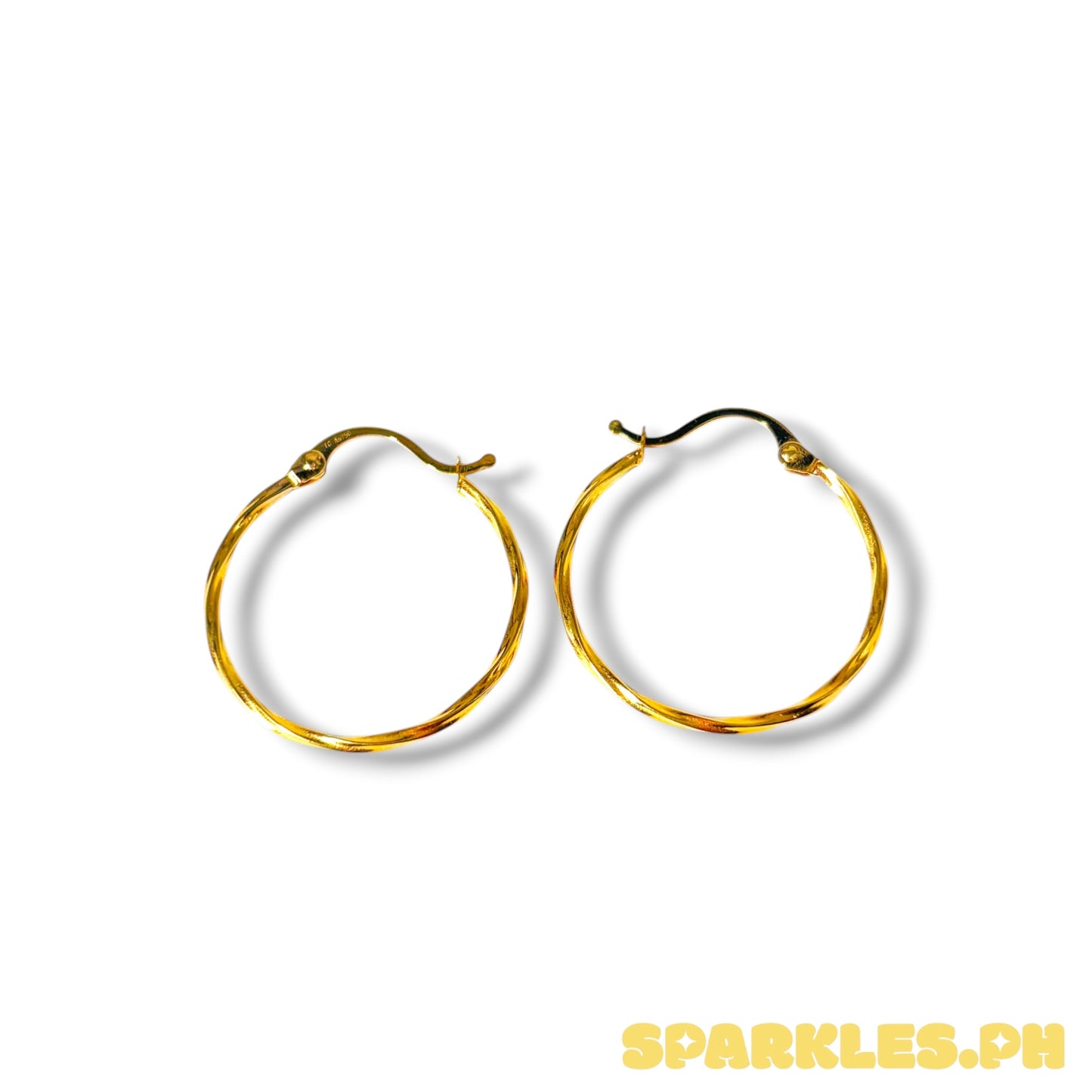 18k Saudi Gold 20mm Twisted Hoop Earrings