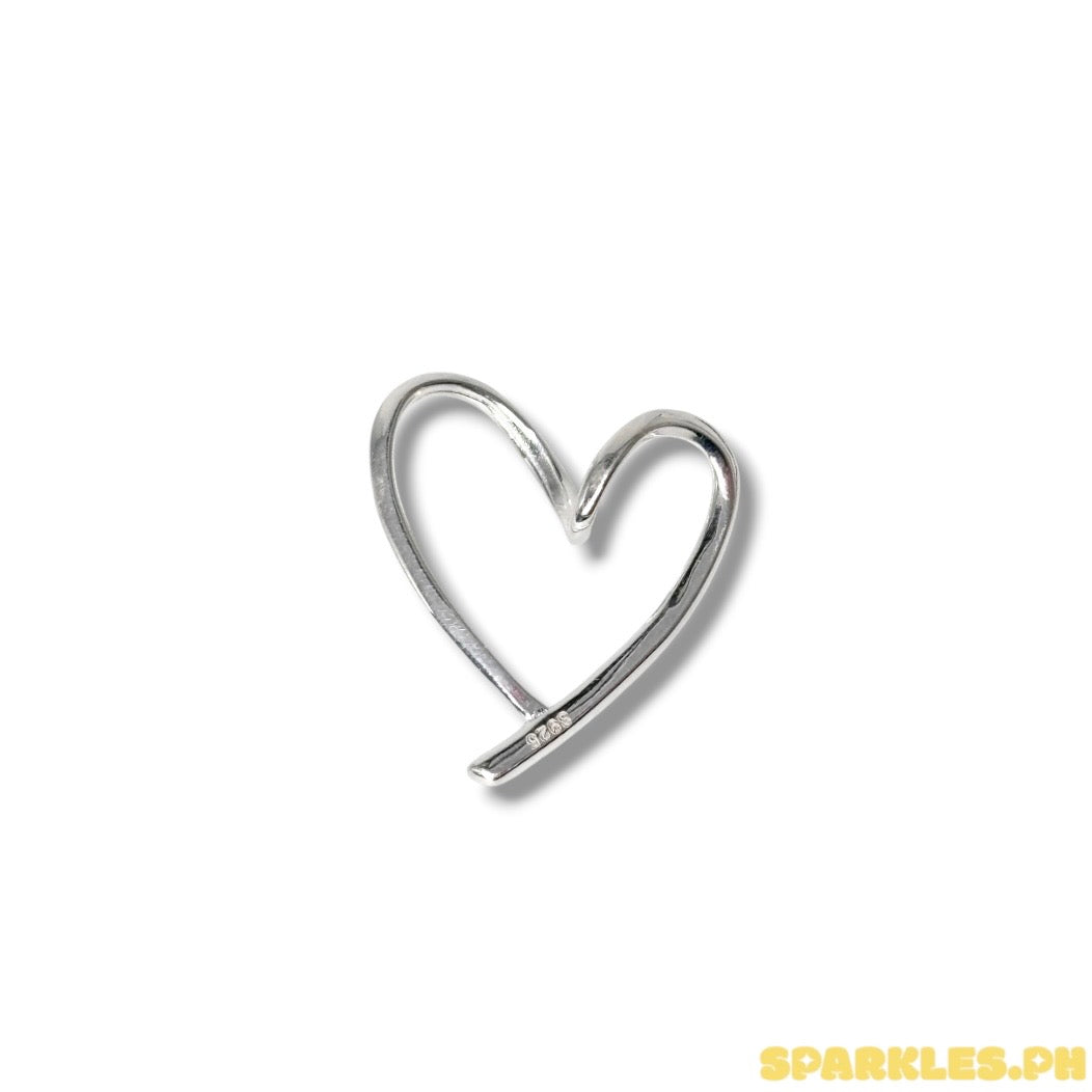 92.5 Sterling Silver - Line Heart Pendant