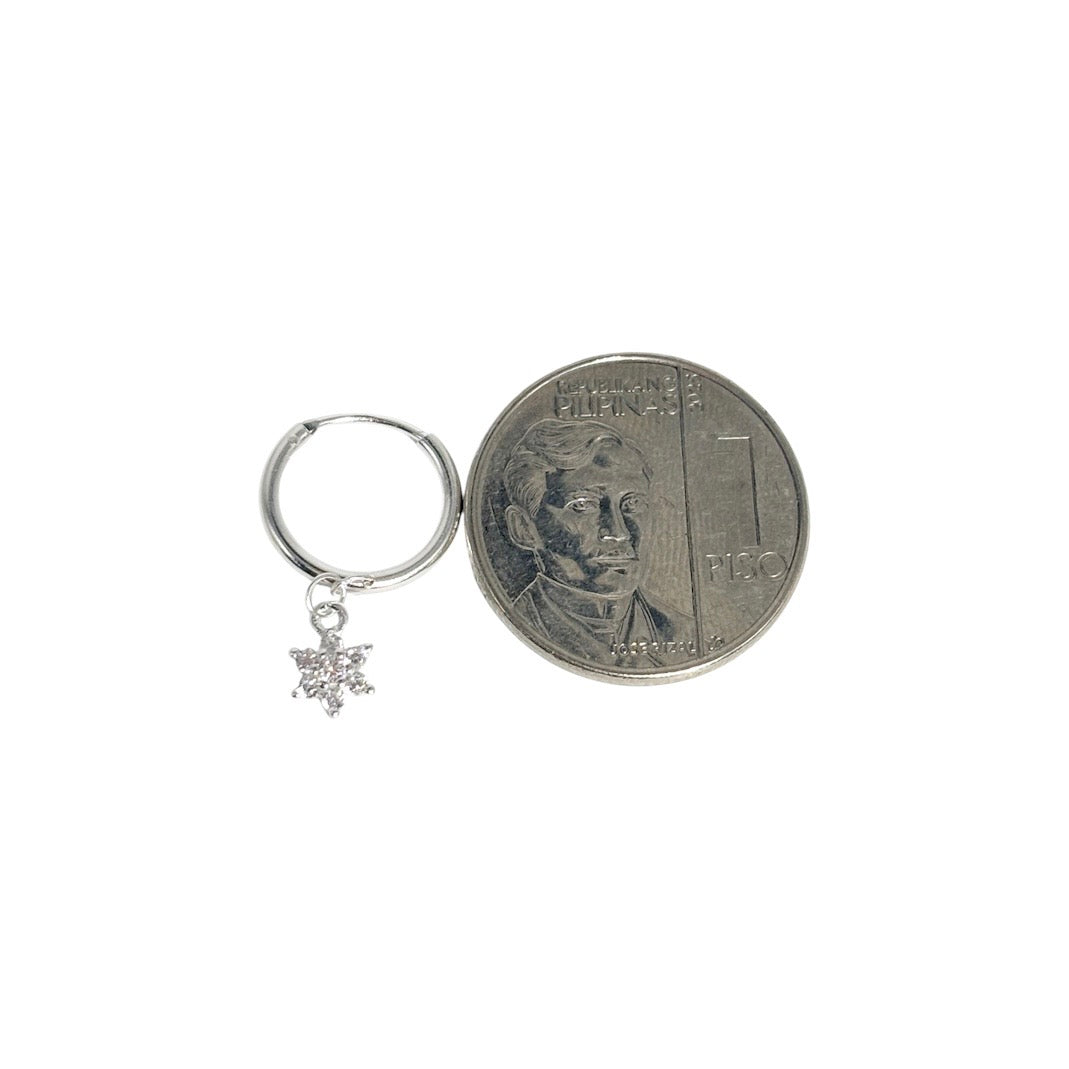 92.5 Sterling Silver - Flower Loop Earrings