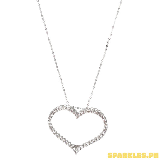 18k Natural Diamond - Big Open Heart Tauco Necklace