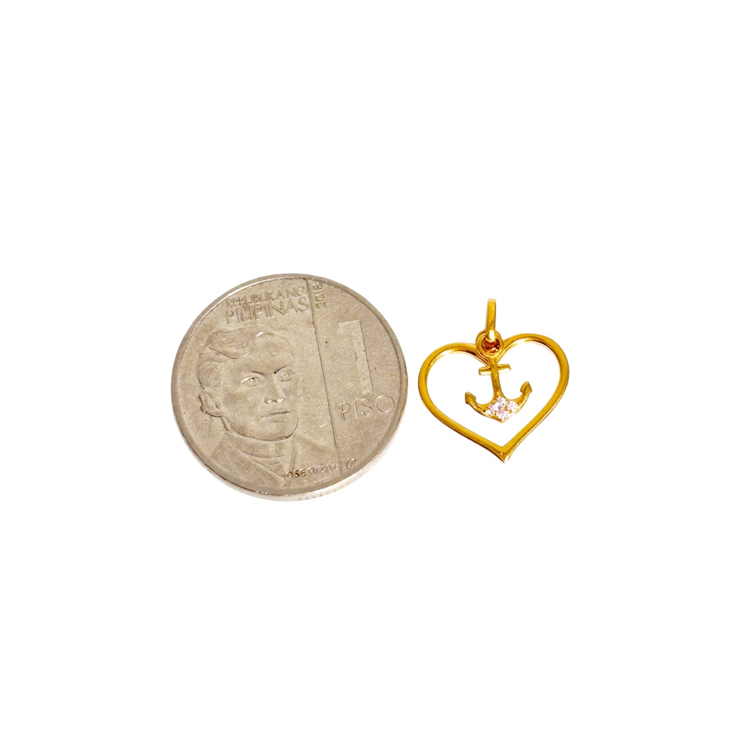 18k Saudi Gold Love Anchor Pendant - SKU-IT1KNFBJ