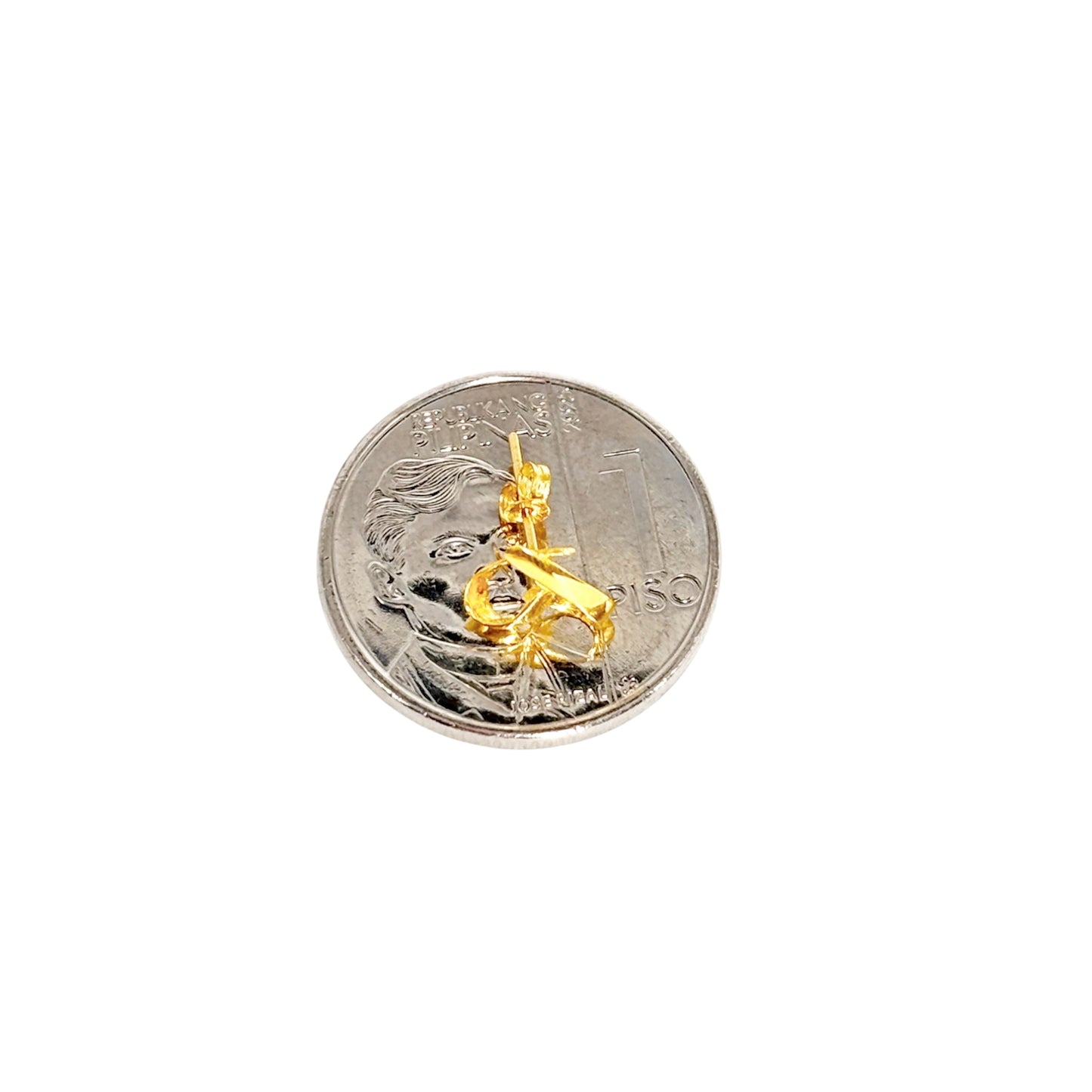 18k Saudi Gold Mini Line Heart Earring - SKUMY2226EAR2