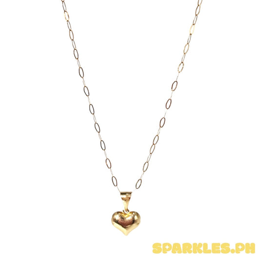 18k Saudi Gold Micro Paperclip Chain 18" + 18k Saudi Gold Pointed Ivana Buo Pendant v1