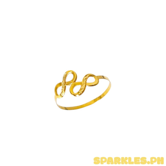18k Saudi Gold Twin Infinity Ring Size 6