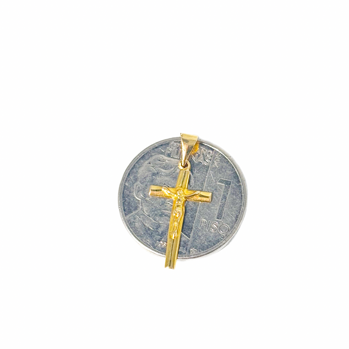 18k Saudi Gold Rope Chain 22" + 18k Saudi Gold Big Square Cross Pendant
