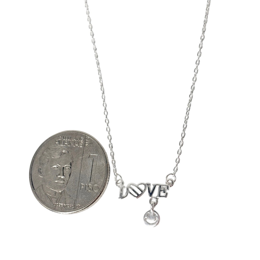92.5 Sterling Silver - Love Smiley Necklace