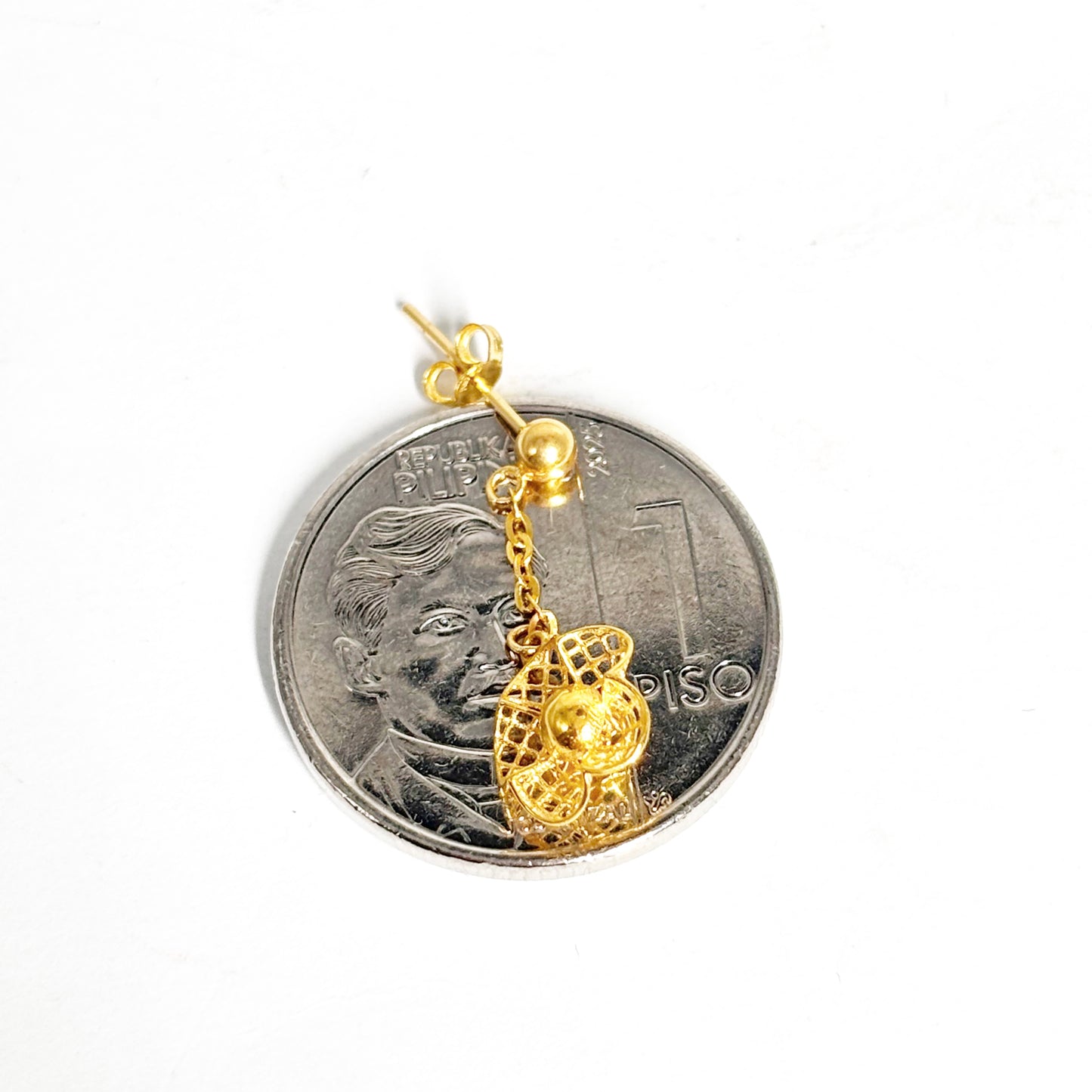 18k Saudi Gold Bloom Drops Earring - SKUAP2126EAR3