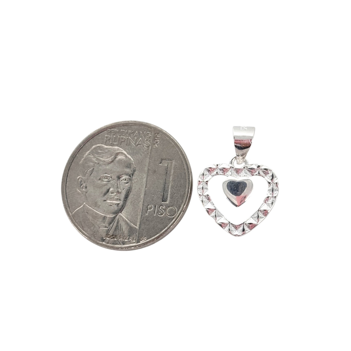 92.5 Sterling Silver - Diacut Heart Pendant