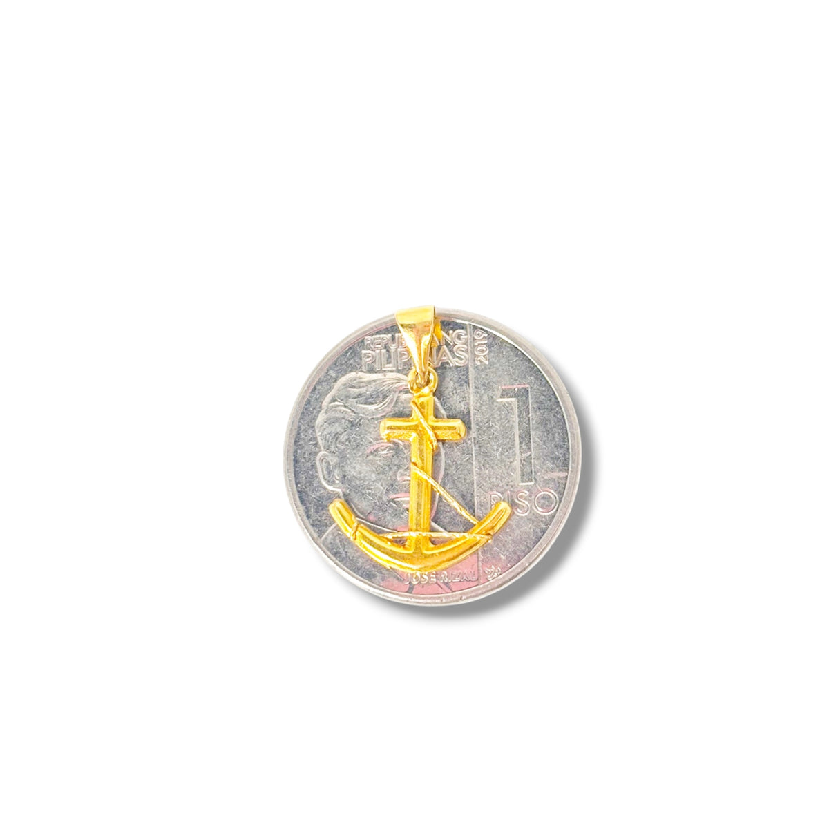 18k Saudi Gold Figaru Chain Makapal V2 20" + 18k Saudi Gold Anchor String Pendant