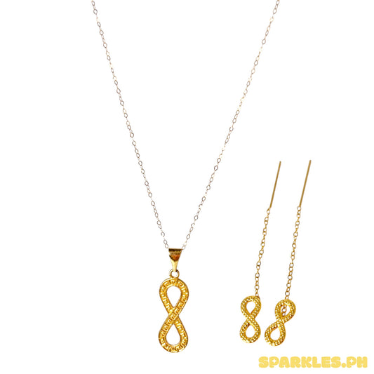 18k Saudi Gold Tauco Chain Level 1 + 18k Saudi Gold F Style INFINITY Pendant + 18k Saudi Gold SOLID Infinity Tictac
