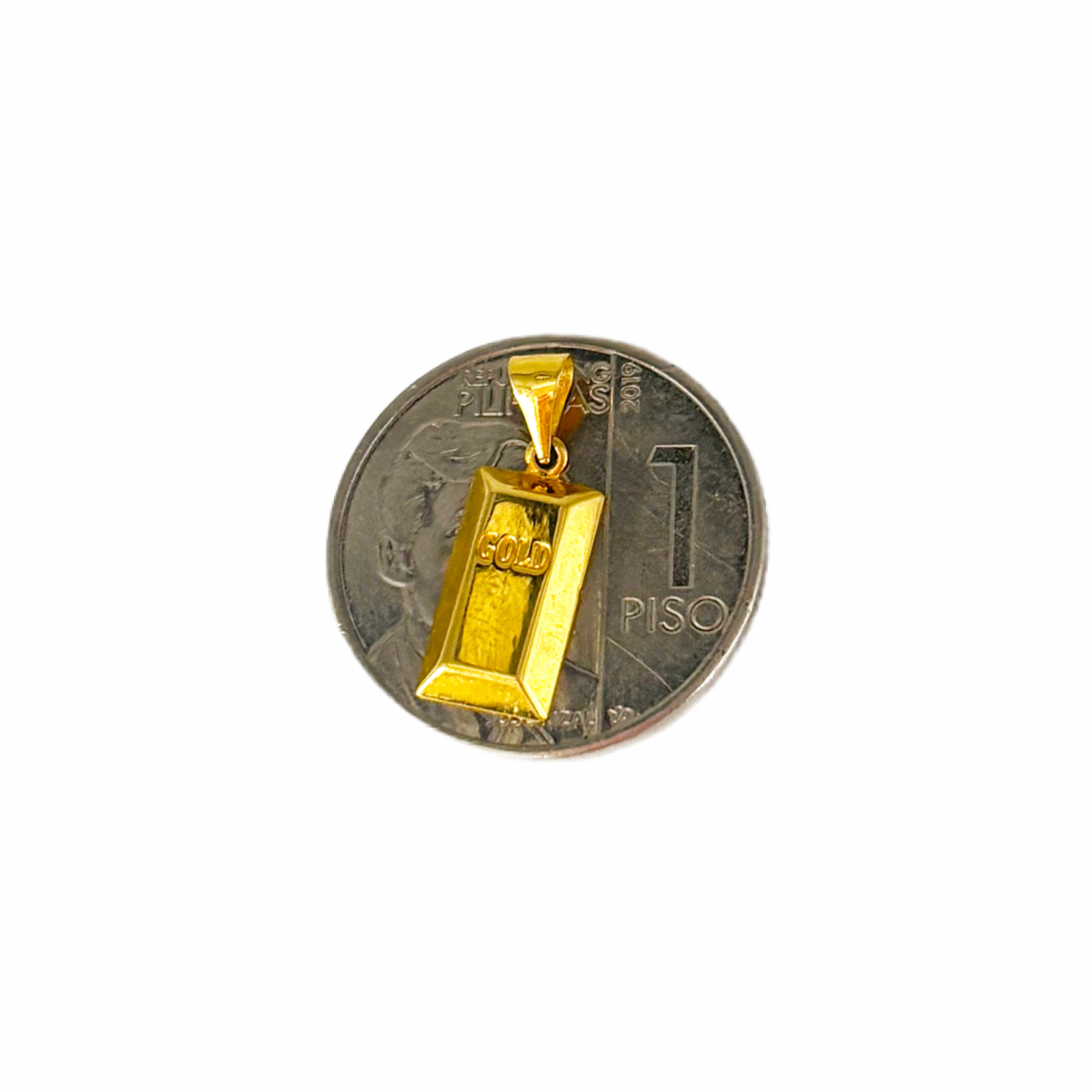 18k Saudi Gold Karkar Chain 18" + 18k Saudi Gold Gold Bar Pendant