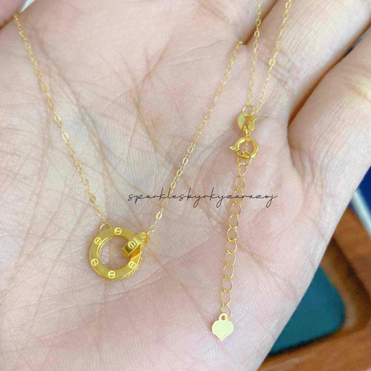 Twin Karkar Necklace Solid 18k Saudi Gold