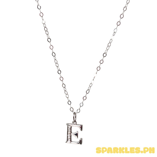 18k Natural Diamond - Initial E Necklace
