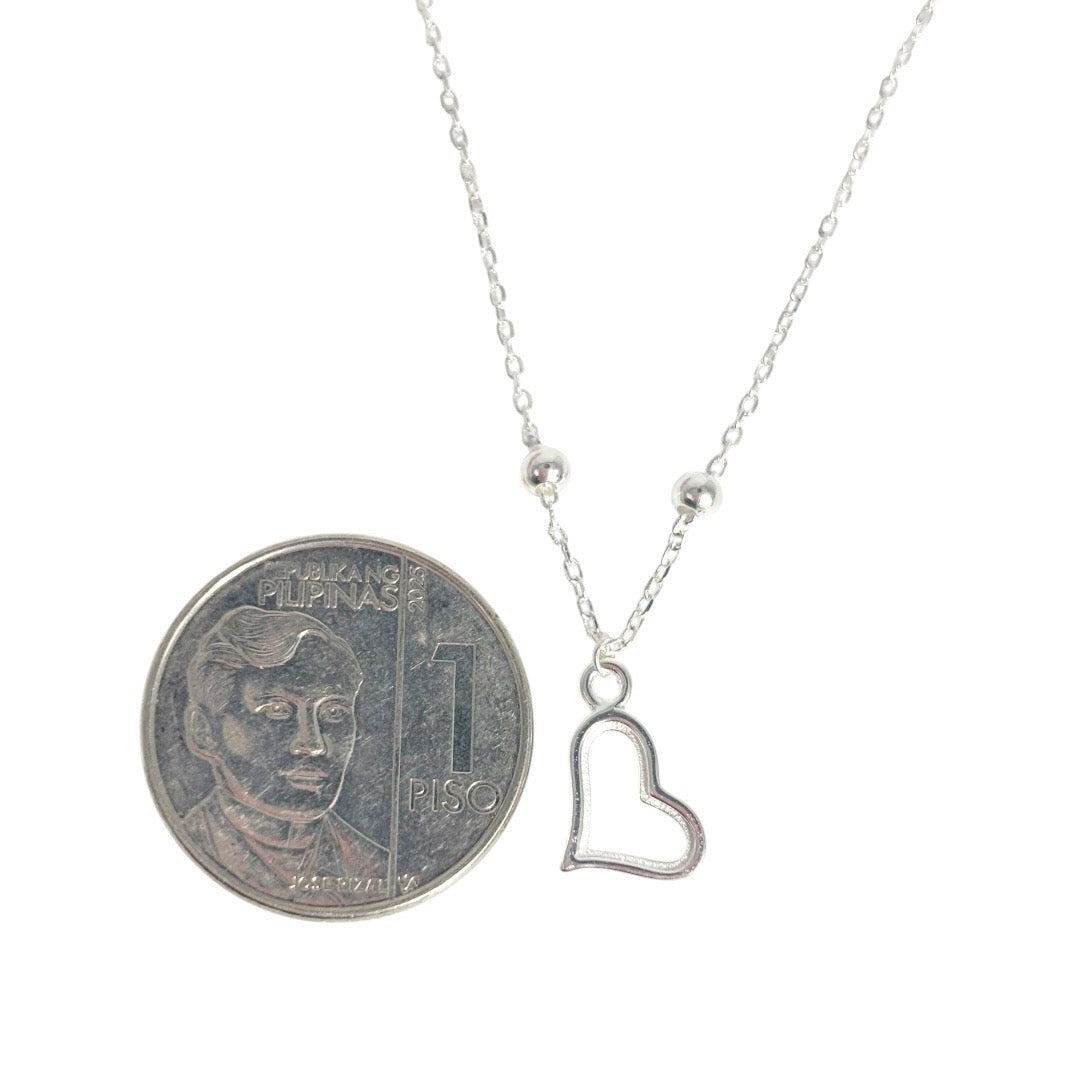 MT - 92.5 Sterling Silver - Open Heart Necklace