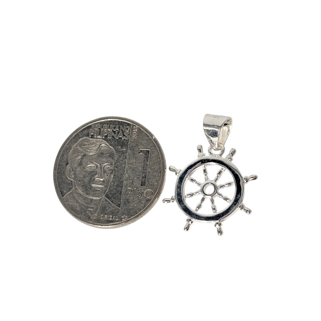92.5 Sterling Silver - Japan Chain 18” + 92.5 Sterling Silver Anchor Wheel Pendant + 92.5 Sterling Silver - Bismark Bracelet