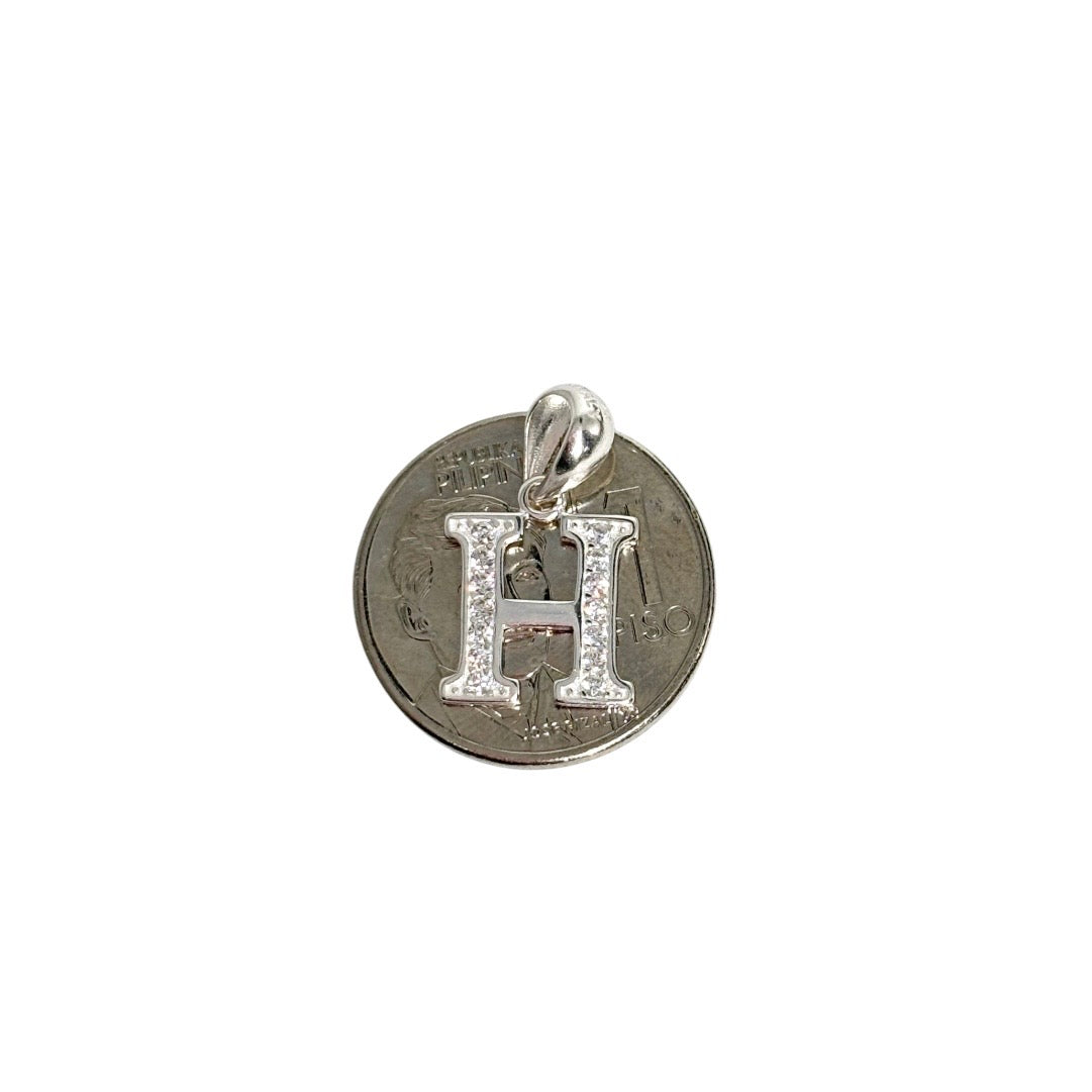 MT - 92.5 Sterling Silver - Letter H Pendant