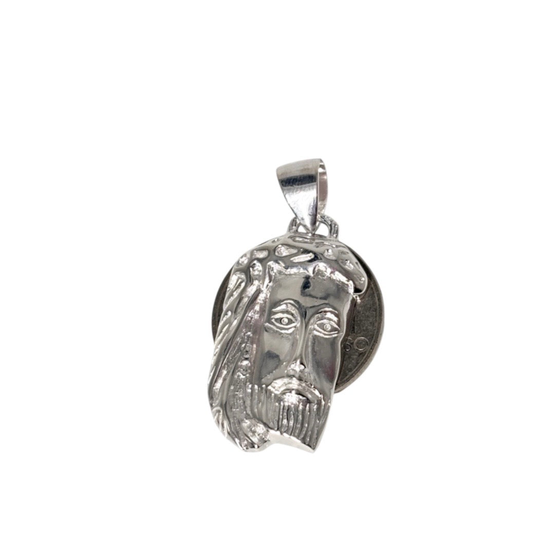 92.5 Sterling Silver - Jesus Face Pendant