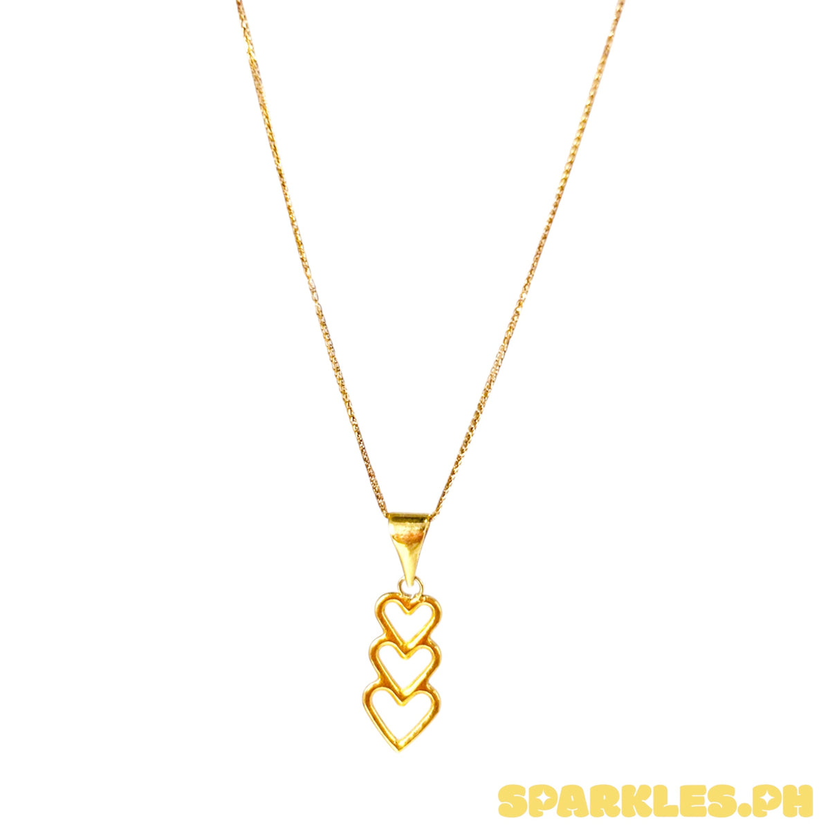 18k Saudi Gold Foxtail Chain 18" + 18k Saudi Gold Open Heart Pendant