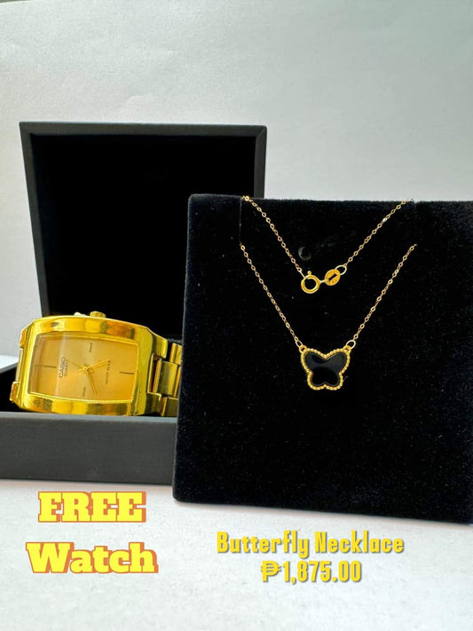 Butterfly Center Necklace w/ free watch