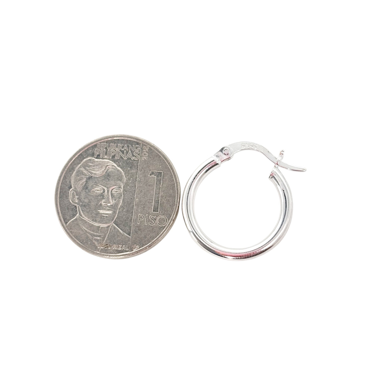92.5 Sterling Silver - 15mm Plain Clip Earrings
