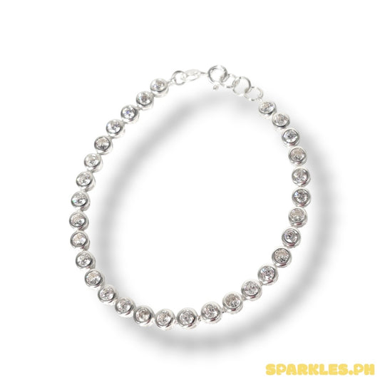 92.5 Sterling Silver - Circle Stone Bracelet
